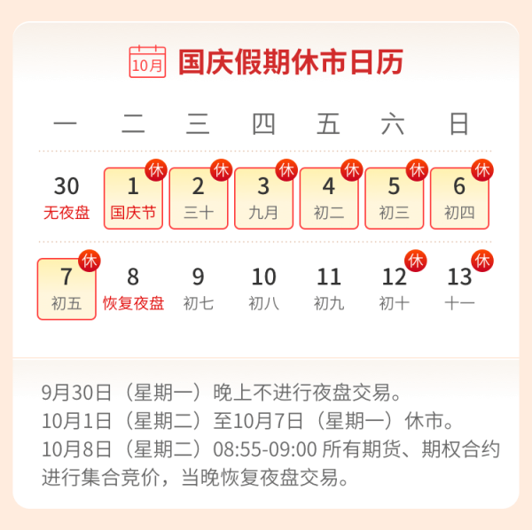 东方配资 国庆长假休市安排及风险提示