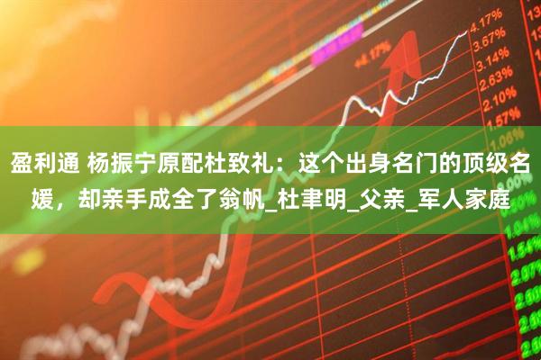 盈利通 杨振宁原配杜致礼：这个出身名门的顶级名媛，却亲手成全了翁帆_杜聿明_父亲_军人家庭