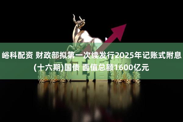 峪科配资 财政部拟第一次续发行2025年记账式附息(十六期)国债 面值总额1600亿元